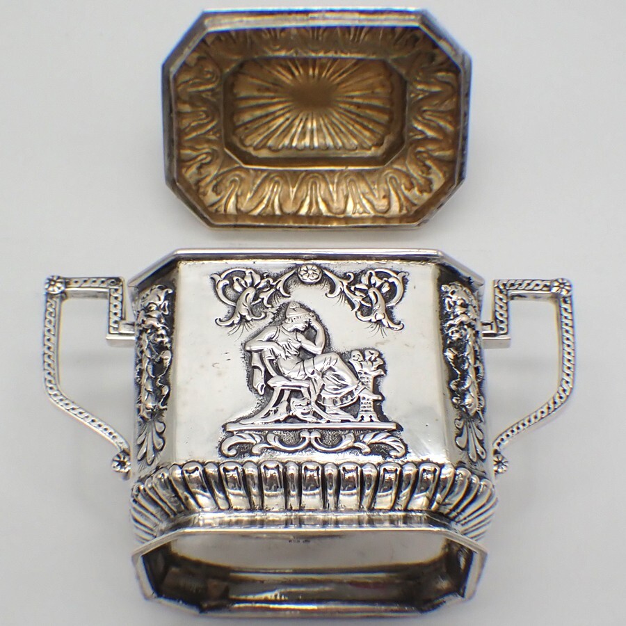 Ornate Three Piece Tea Set 800 Silver Mythical Decorations