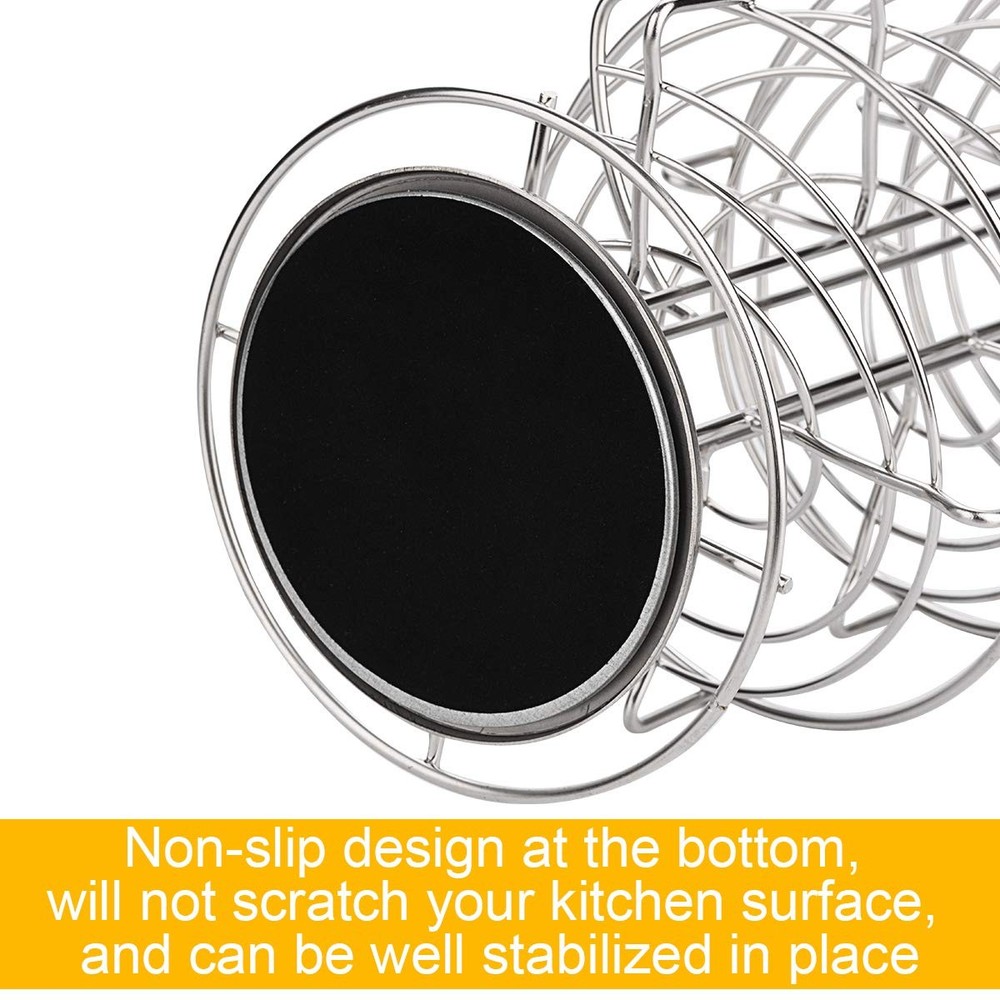 Silver Spiral Design Stainless Steel Egg Skelter Dispenser Storage Rack