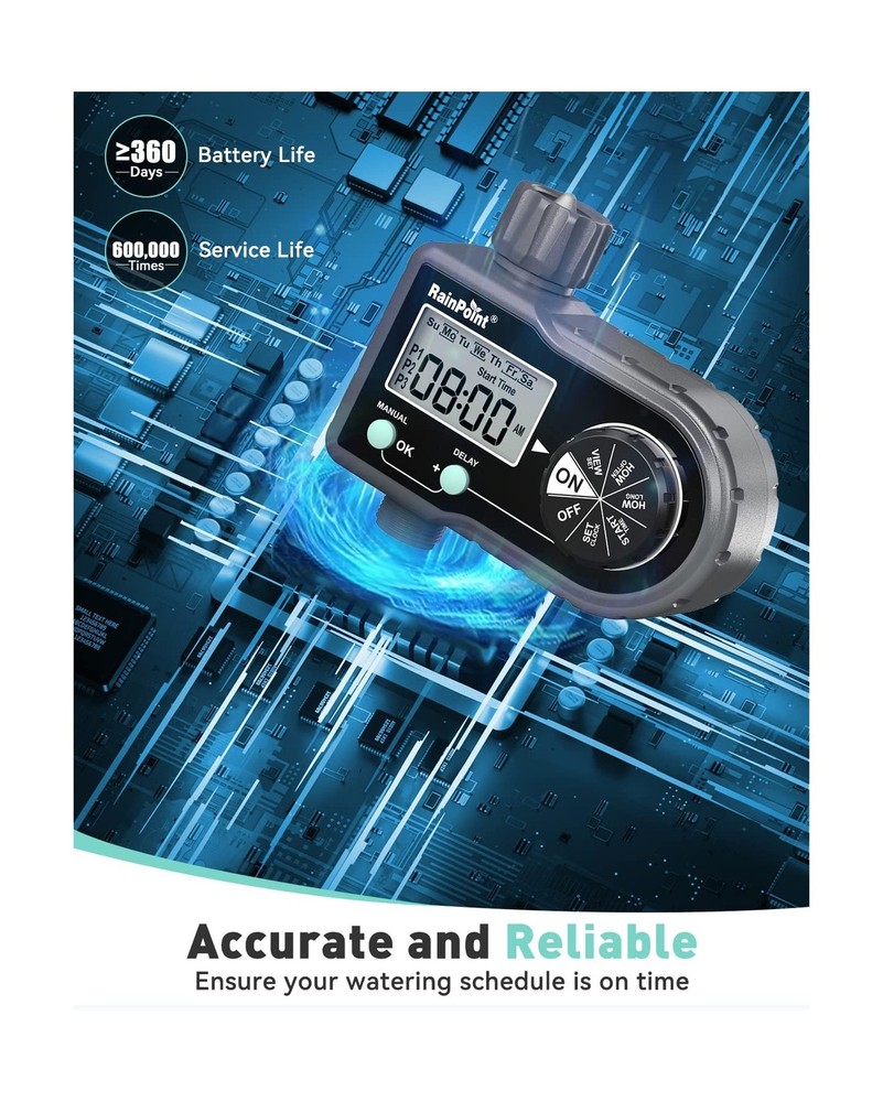 RAINPOINT Sprinkler Timer, Hose Timer with 3 Individual Programs, W... Fast Ship