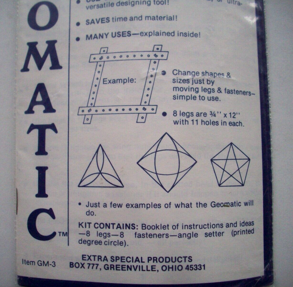 Geomatic quilt pattern figure & template maker