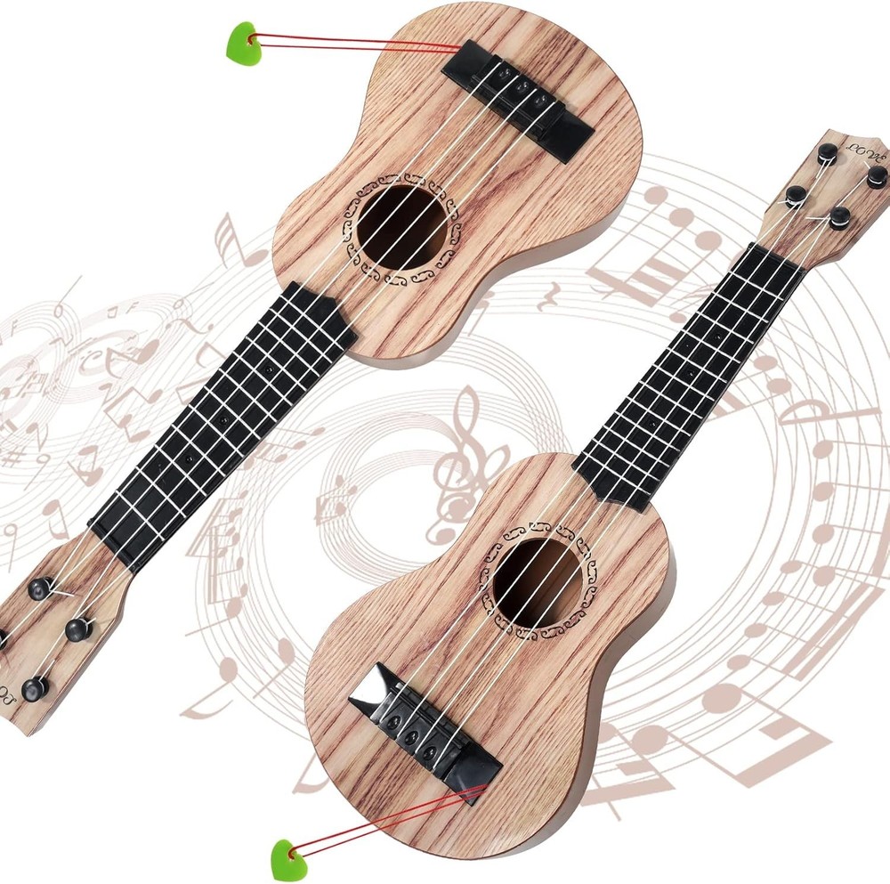 Koa Color 17in Kids Ukulele - 4 String Mini Guitar for Creative Play & Learning