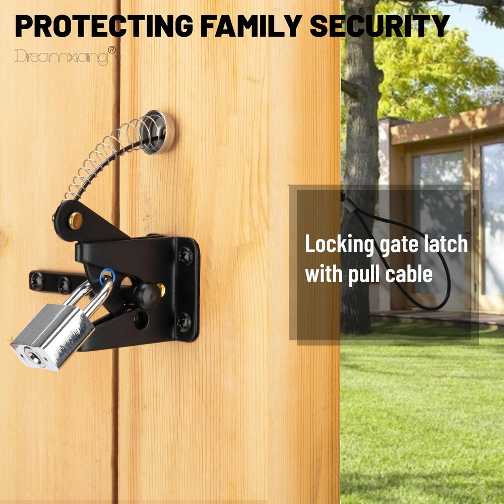 Self Locking Gate Latches with Spring Cable Pull, Latch Pull