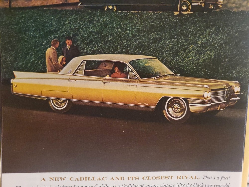 Advertisement 1963 Cadillac 4-Door Gold