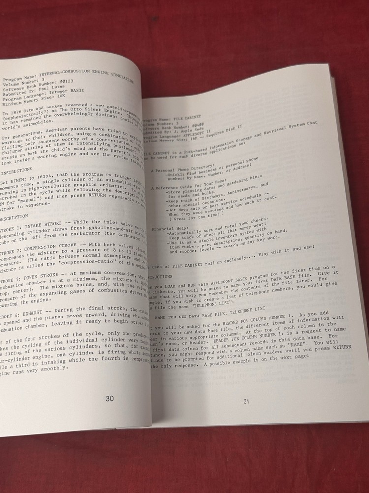 1978 Apple Software Bank Contributed Programs Vol 3-5 Bonus Issue Vintage Book