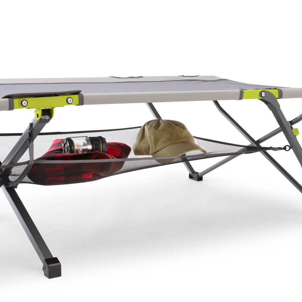 Folding Camping Cot | Extra Wide Heavy Duty Camp Cot with Removable Side Tabl...