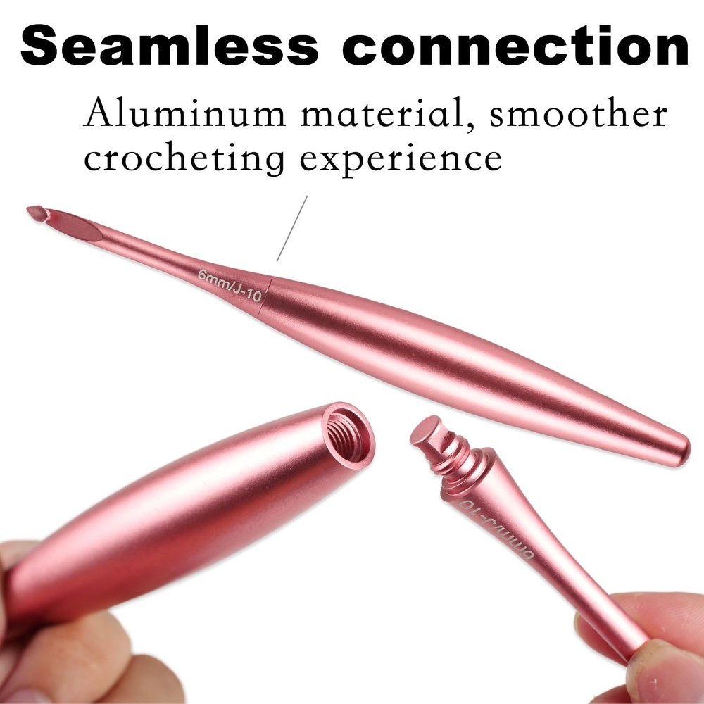 Interchangeable Crochet Hook Set with 12 Hooks – Ergonomic Crochet Hooks Larg...