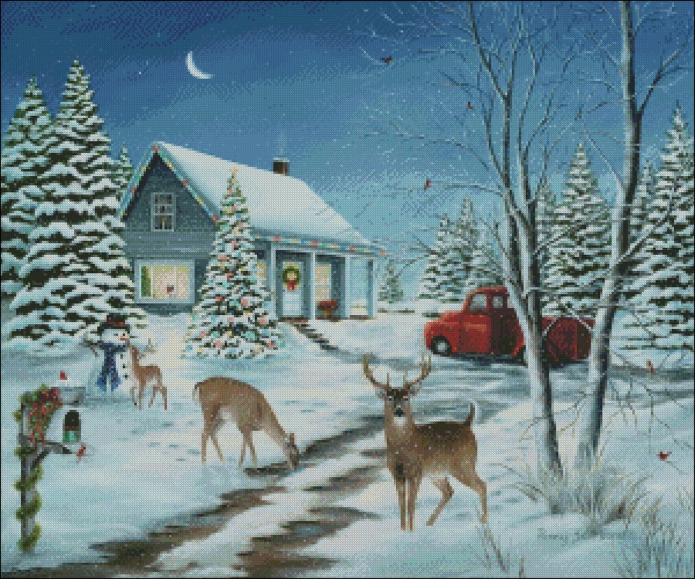 Chart Needlework - Counted Cross Stitch Patterns - Unexpected Christmas Guests
