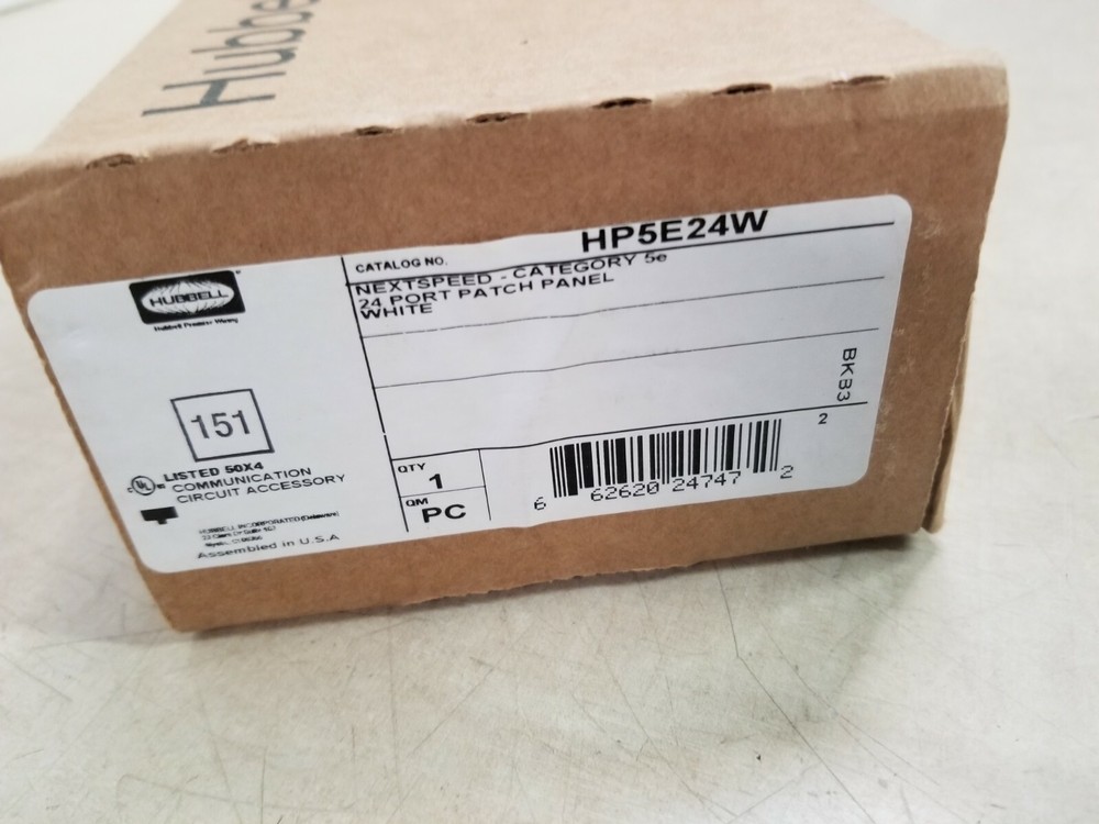 HUBBELL HP5E24W PATCH-PANEL CAT5E 24 PORT UNI, WHITE