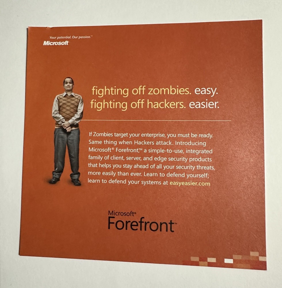 microsoft forefront sticker zombies Discontinued Product 2009