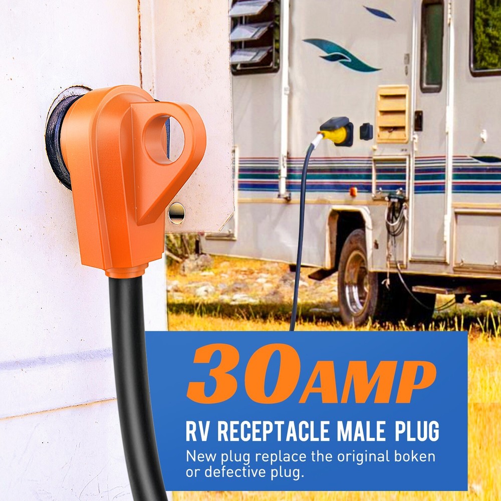 Nilight 30 Amp RV Replacement Plug 125 Volt Heavy Duty Male Plug