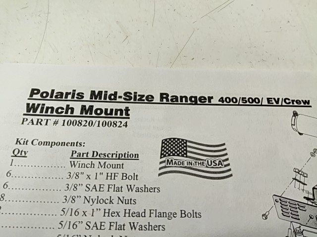 KFI Winch Mount - 2000 POLARIS NOS