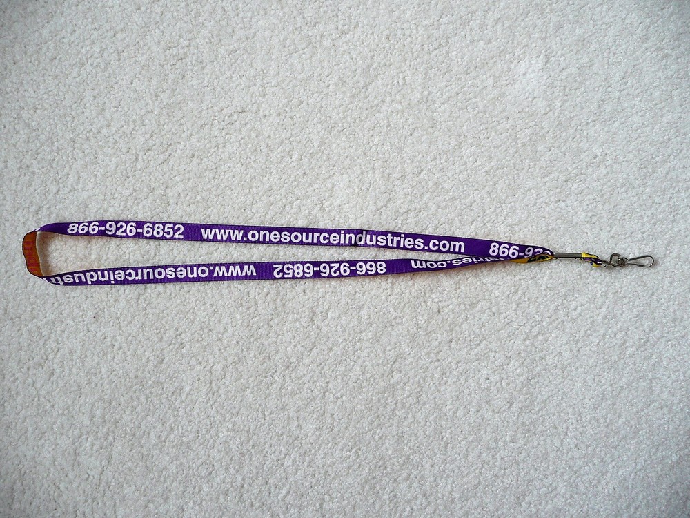 Multicolor Flat Lanyard ID Holder - 37" x 1/2" - "One Source Industries"
