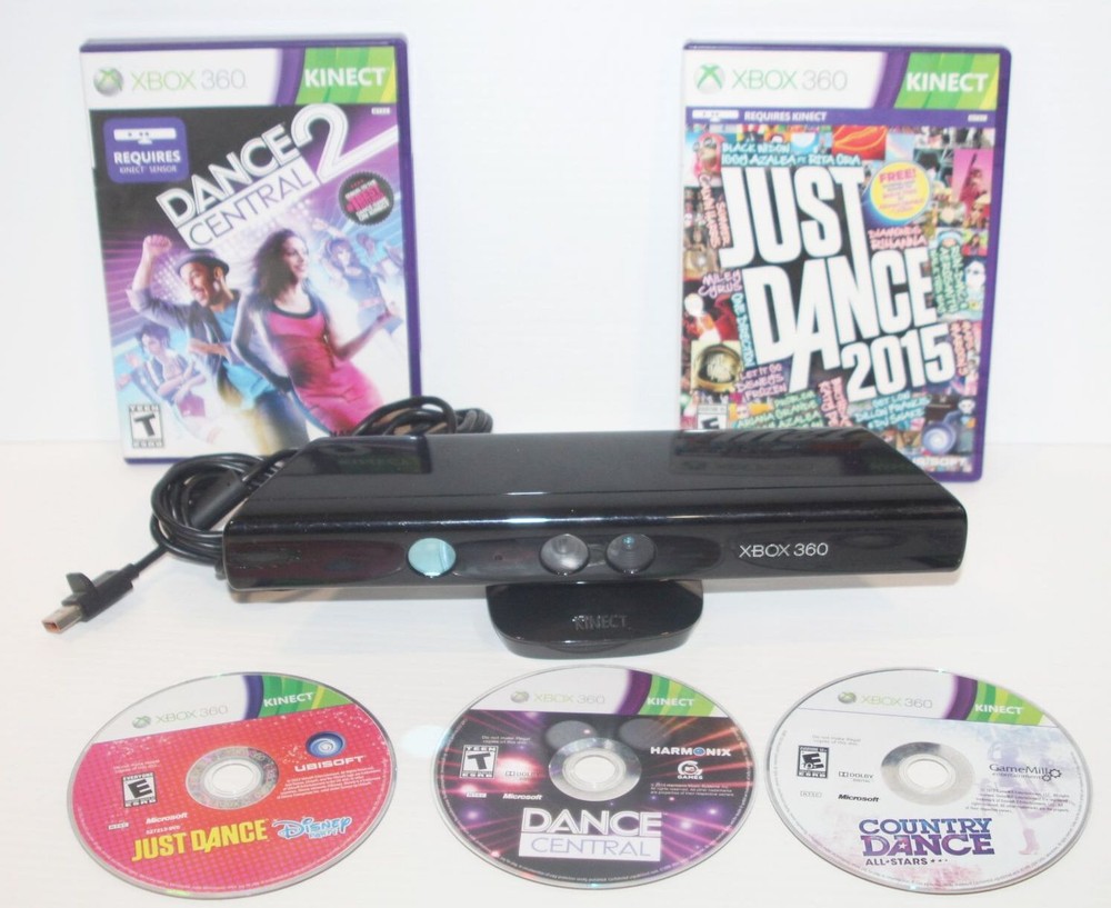 Microsoft 1414 Xbox 360 Kinect Sensor Bundle + 5 Games Just Dance Central Disney
