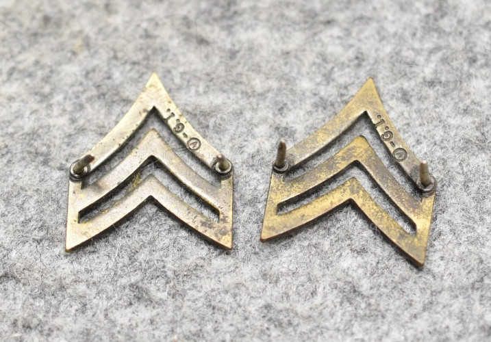 TWO Vintage NOS Sergeant Collar Rank Insignia