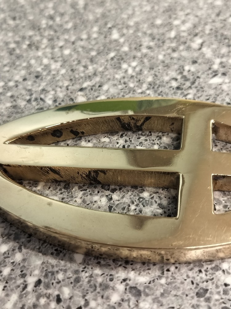 Solid Brass Fish Cross Emblem Paperweight