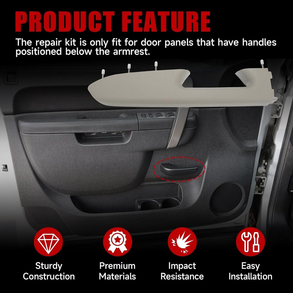 22818466 Front Left Driver Side Armrest Repair Kit Compatible with Chevy Silvera