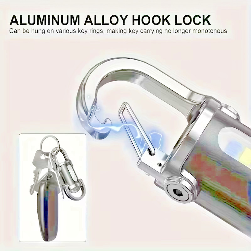 2 X Rechargeable Multi-Mode Mini Keychain Flashlight, 300LM LED work light