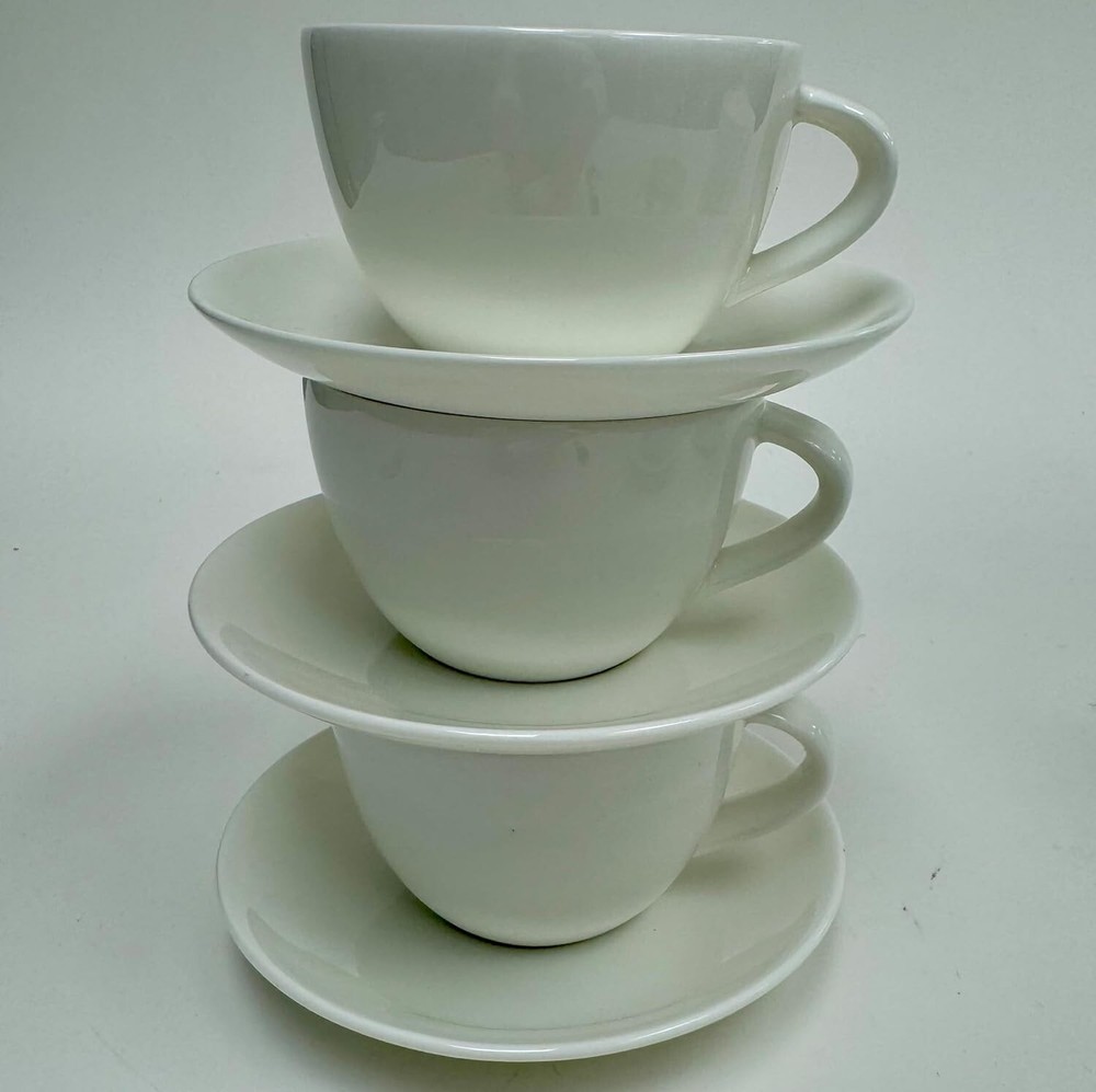 Bone China Dinnerware and Serveware. 15 Piece Tea Set, Service for 6, White