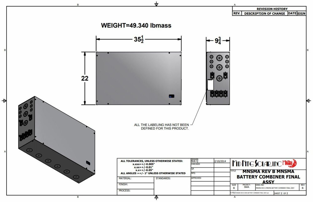MidNite Solar MNBCB 1000/100 Battery Combiner Box 1000A