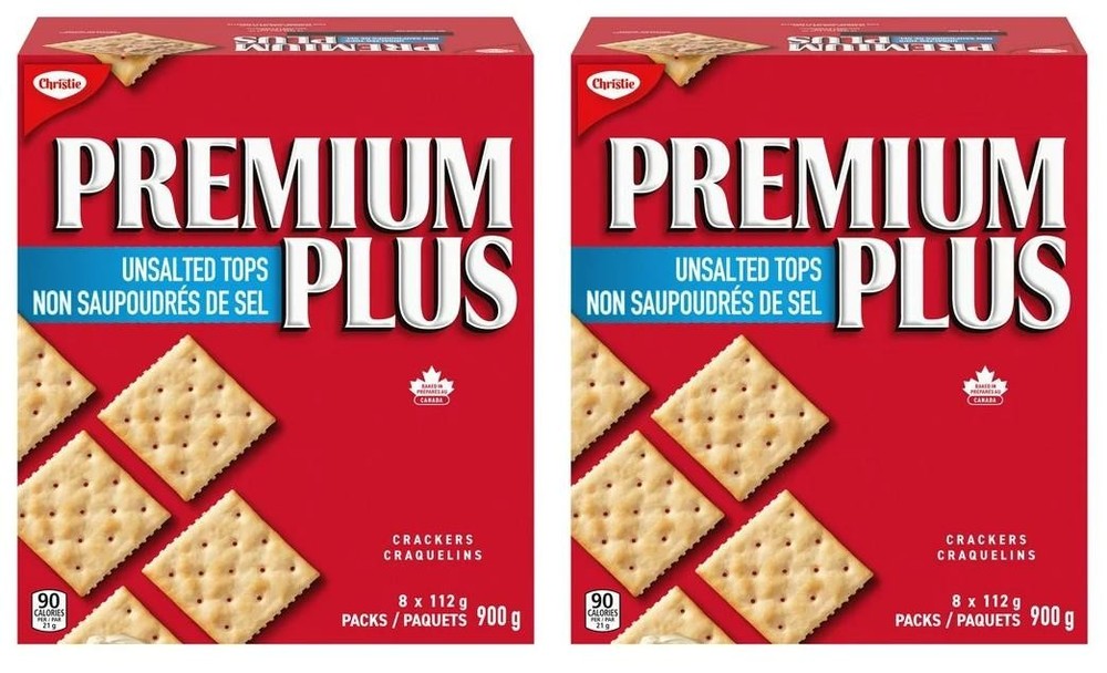 Premium Plus Unsalted Tops Crackers, 900g (2 Pack)