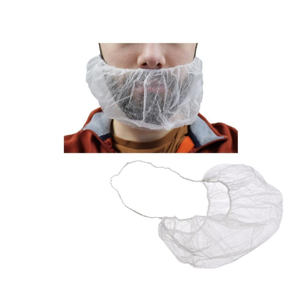 Polypropylene Single Loop Beard Cover - White, 1000 Pieces By Shield Safety