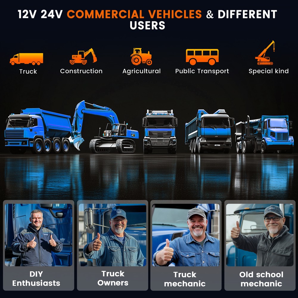 Diesel Truck Scanner For Cummins Caterpillar Engine Code Reader DPF Reset Regen