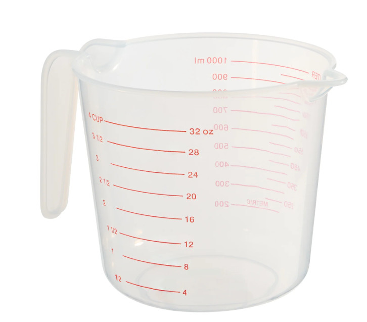 Mainstays 4 Cup PP Plastic Measuring Cup, 32 oz, Clear