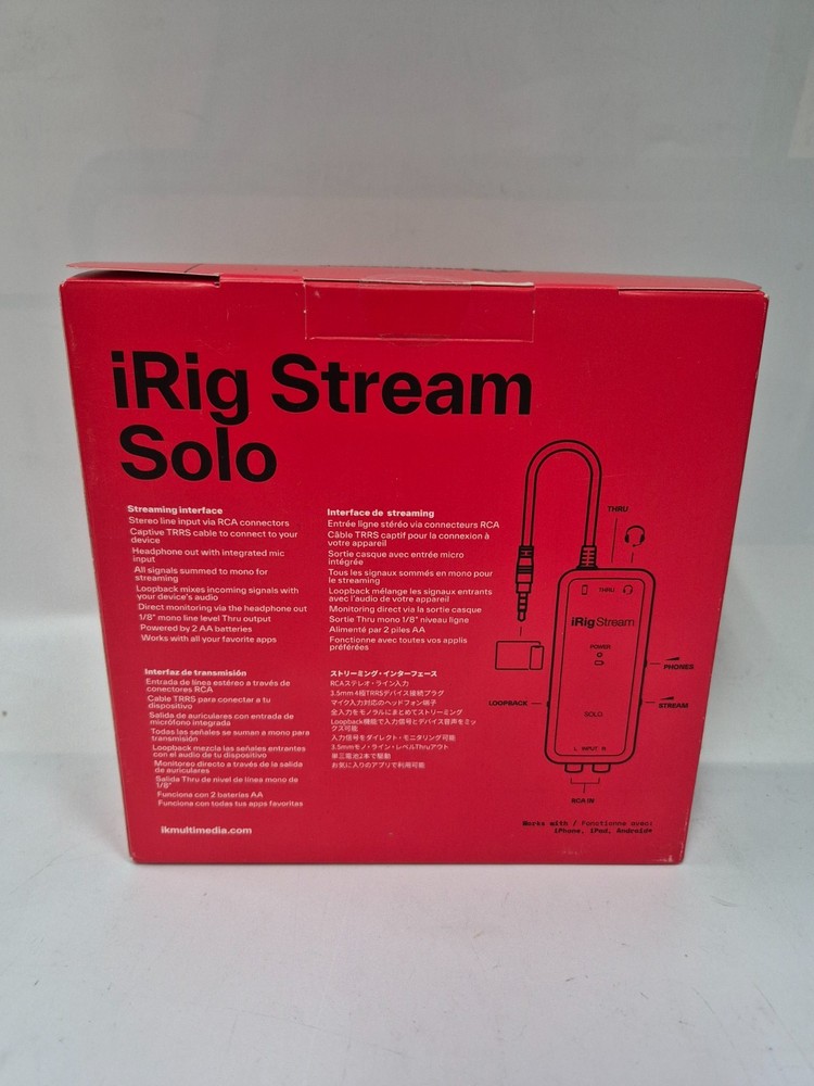 IK Multimedia iRig Stream SOLO audio interface for iOS & Android devices, iPh...