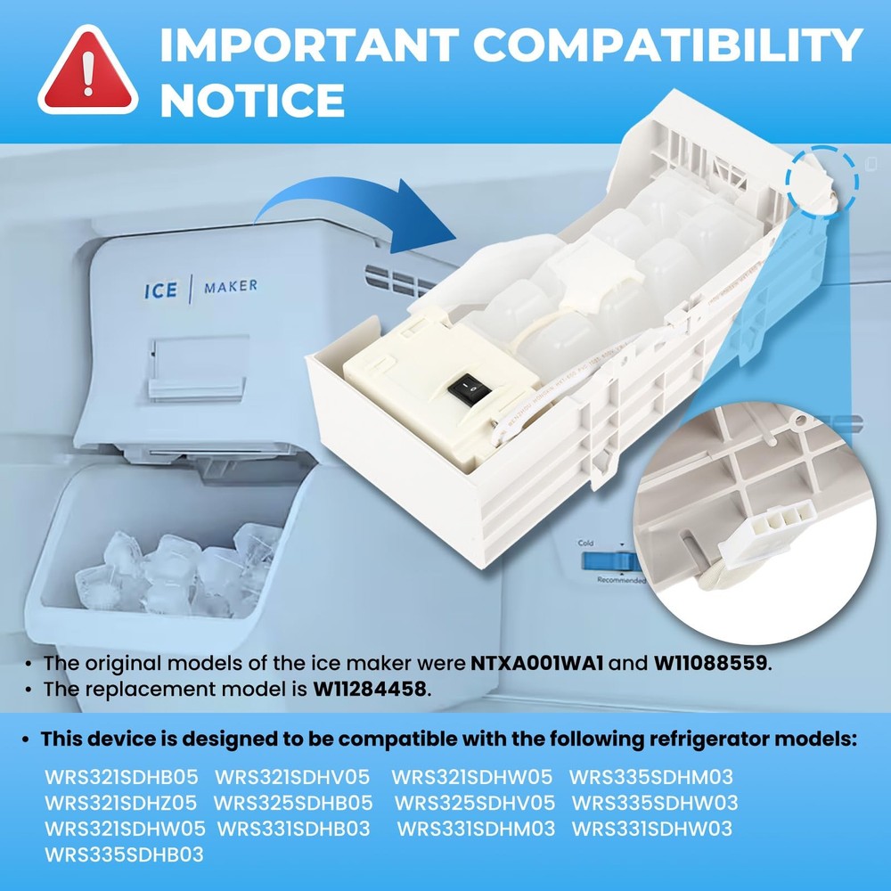 W11284458 W11088559 Refrigerator Ice Maker Replacement,Replace EAP12584610...