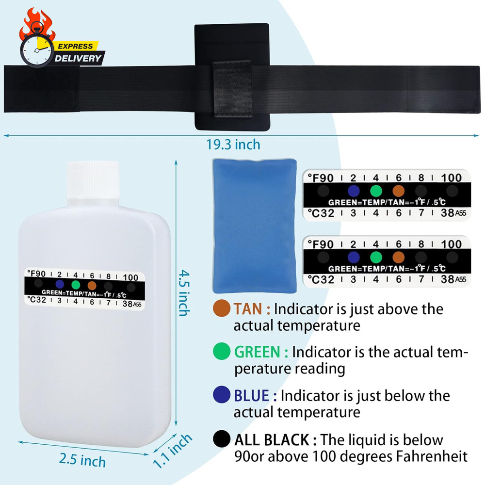 14 Pcs Urine Test Complete Kit Includes 2 White Portable Empty Bottles, Thermal