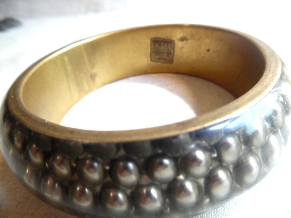 Older Brass And Lucite Bangle Bracelet India
