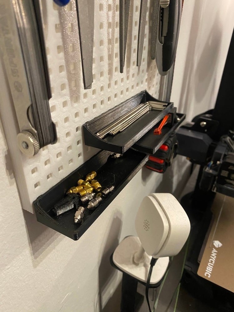 Tool Wall Mount Organizer - Workshop Storage System with Hooks and Compartments