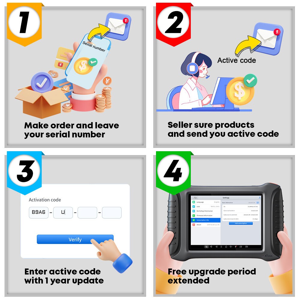 XTOOL Software Upgrade Subscription Annual Card For D7/D8/D9 X100MAX/PAD ,etc