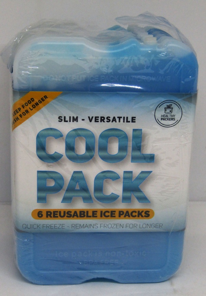 Slim-Versatile Cool Pack 6 Reusable Ice Packs.
