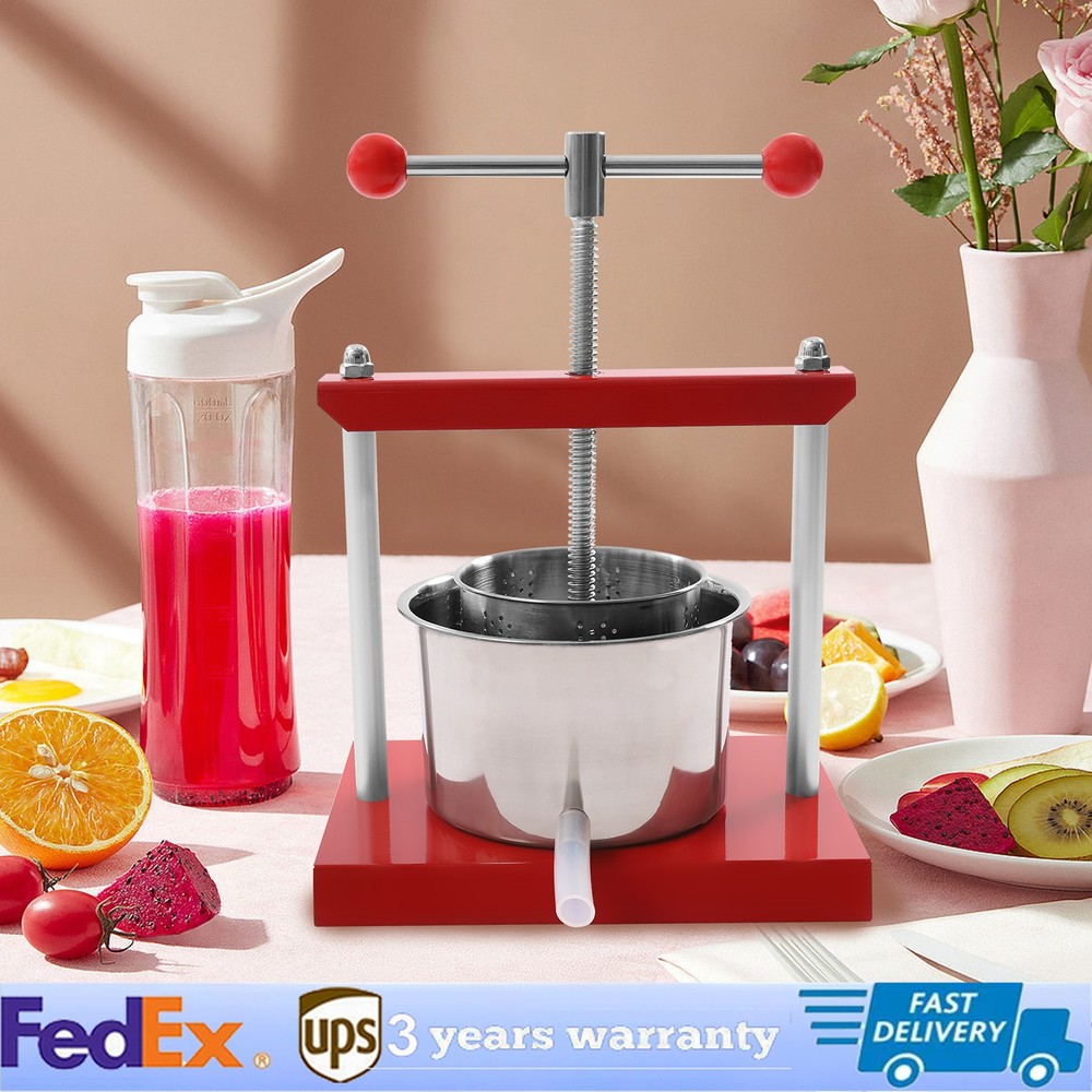 3L Fruit Wine Cider Press Apple Grapes Crusher Juice Maker Juicer Wine Making!