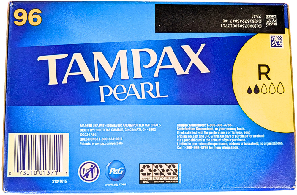 Tampax Pearl Regular Tampons 96 Count