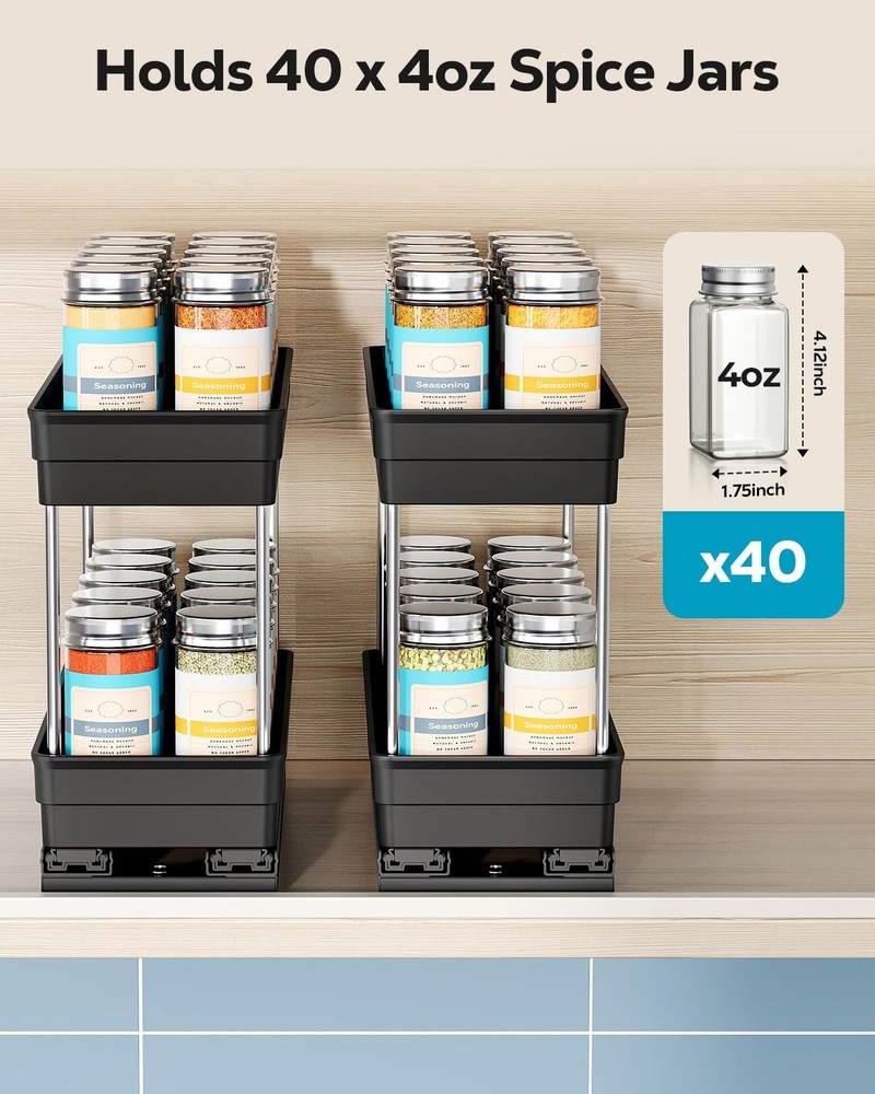 Spice Organization for Cabinet-Vertical Spice Rack Pull Out-Spice Rack Organi...