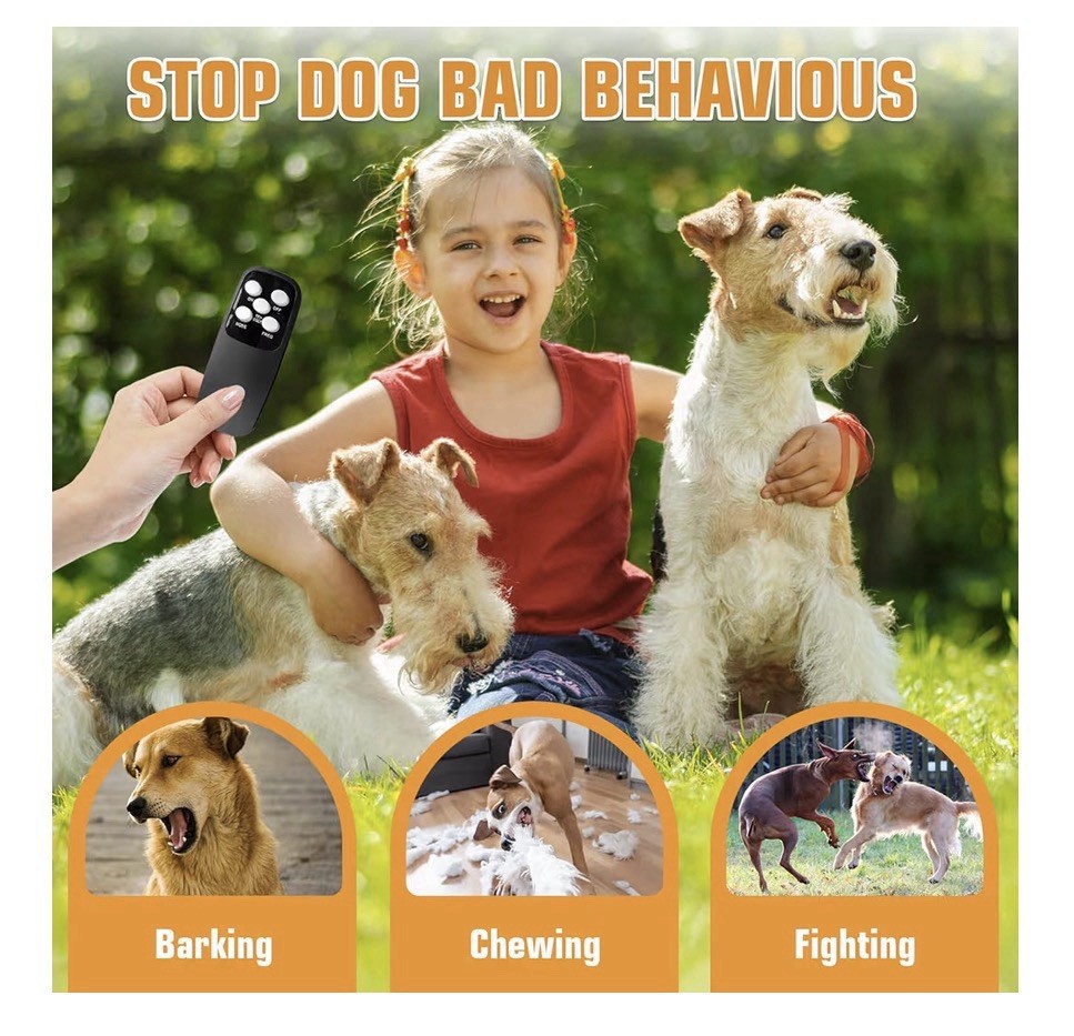 Ultrasonic Anti Barking Device Remote Control Waterproof Multiple Modes