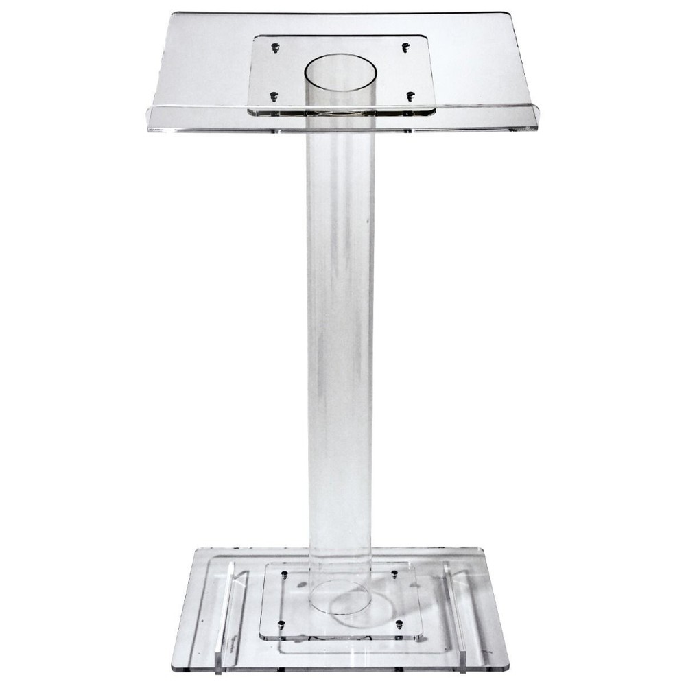 Kingdom Acrylic Single Column Lectern for Churches and Classrooms