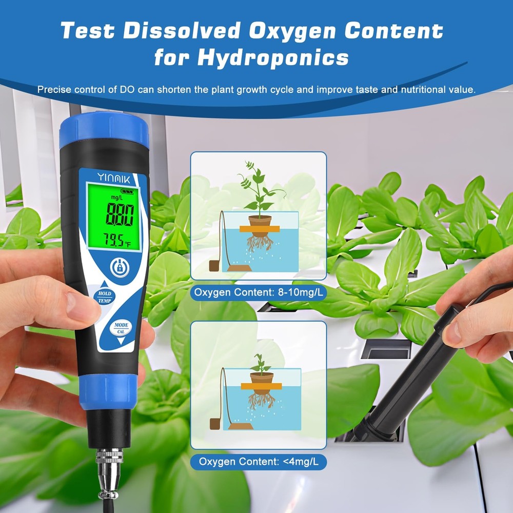 Dissolved Oxygen Meter Digital Dissolved Oxygen Test kit for Aquarium Oxygen ...