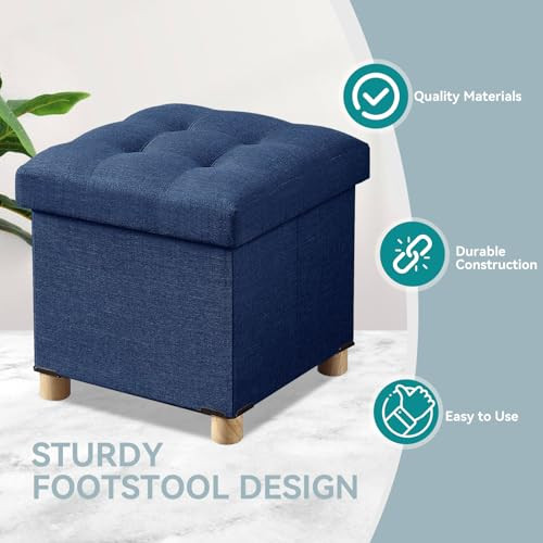 Small Ottoman with Storage, Small Storage Ottoman, Folding Storage Ottoman