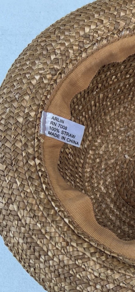 Woven Straw Hat with a Rounded Crown and Brim