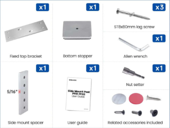 42" Side Mount Cable Railing Post Level Drilled Space-Saving Brushed Stainless