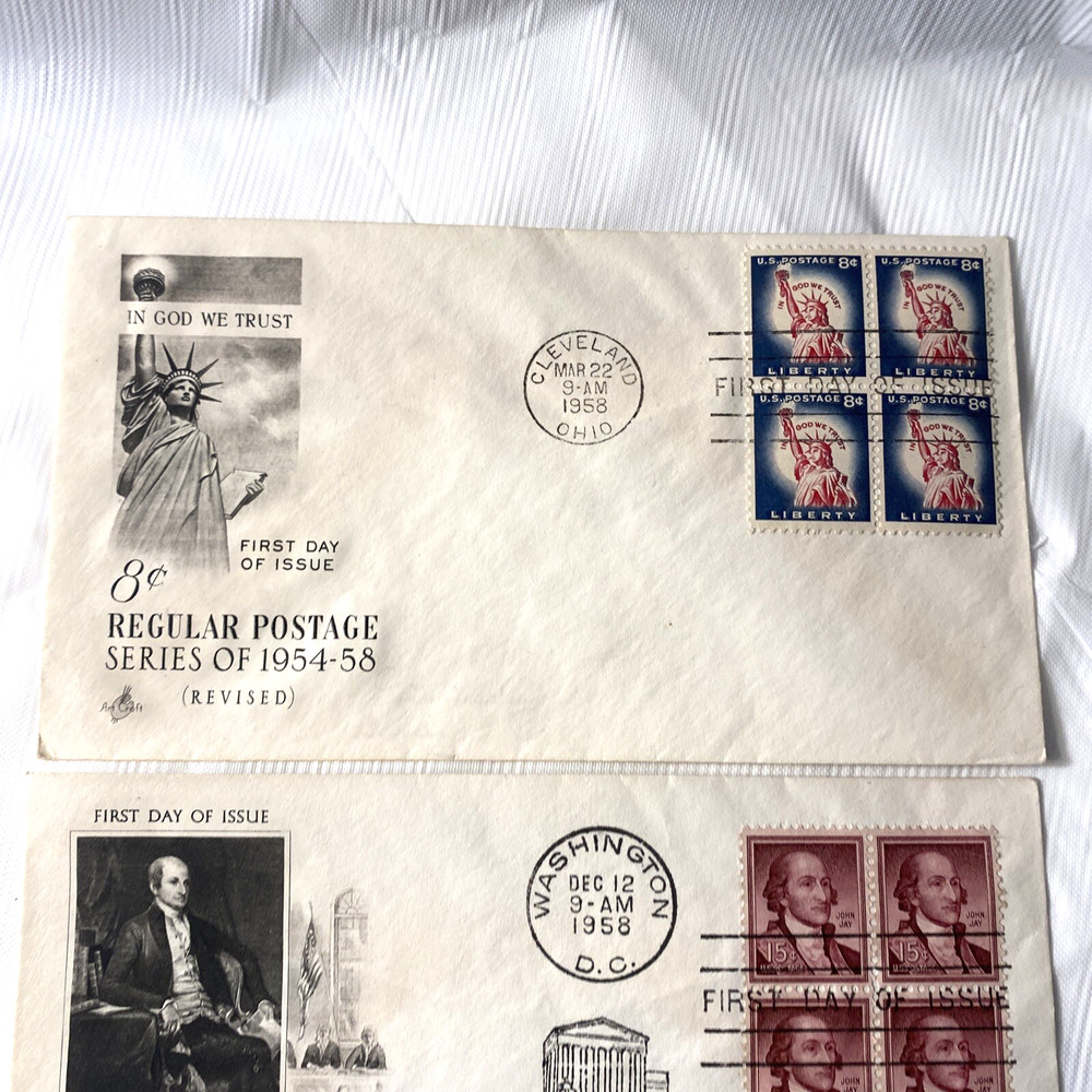 1958 Art Craft First Day Issue Regular Postage Stamp Lot 3 Cachets
