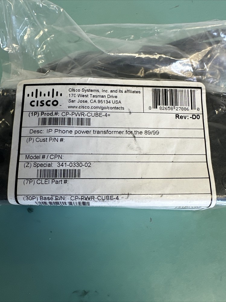 Cisco CP-PWR-CUBE-4= Power Adapter ‼️Without Original Box