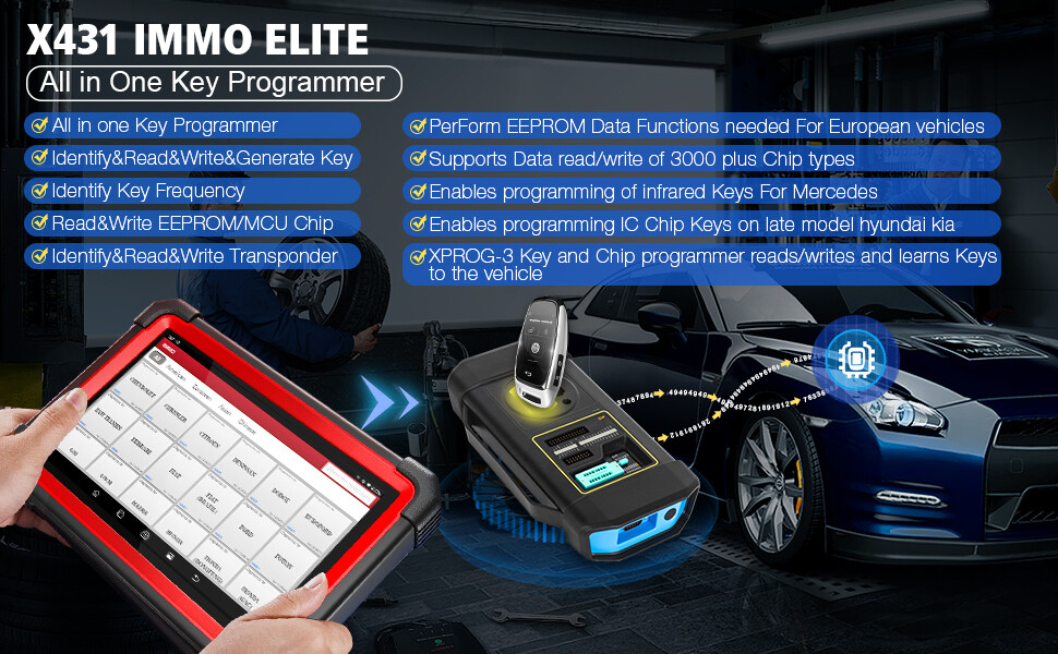 Launch X431 IMMO ELITE PLUS PRO5 K~ey Programming Full System Diagnostic Scanner