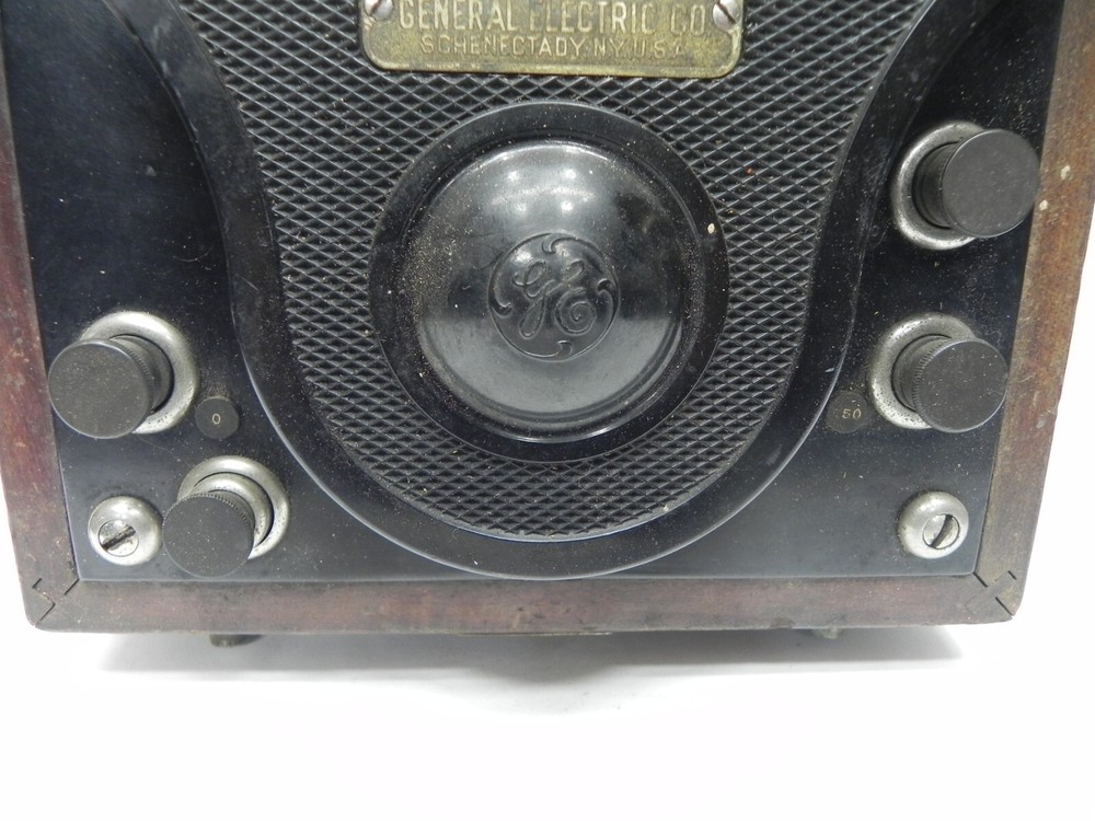 Vintage GE Voltmeter-Mirrored Scale-Wood Box