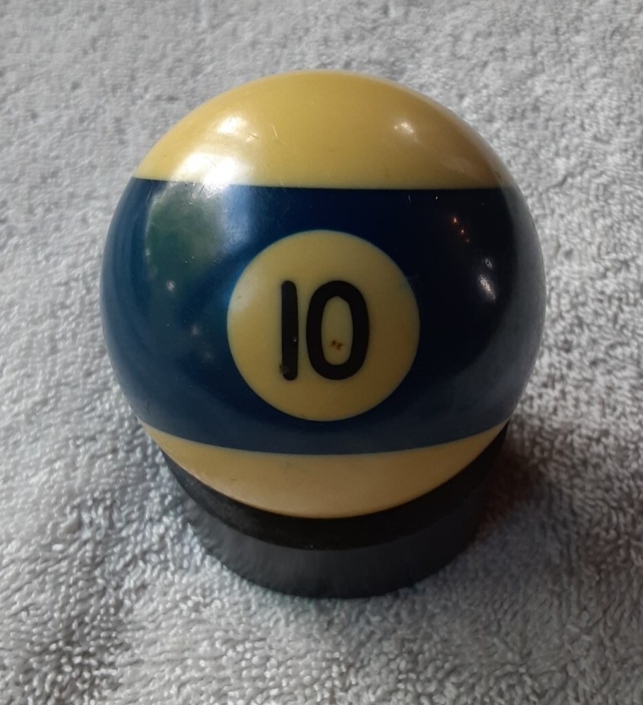 Vintage Bakelite Pool Ball #10 Blue Stripe Replacement.