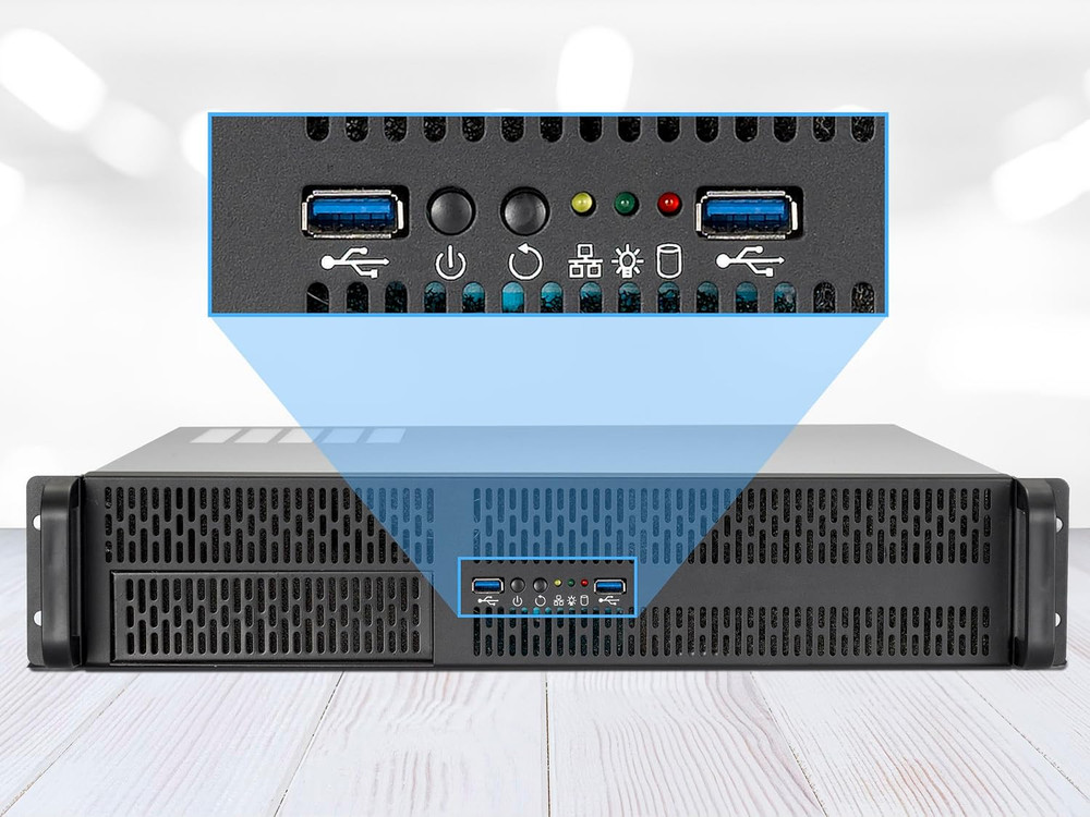 2U Server Chassis Rackmount Case | 4 3.5"/2.5" HDD, 1 5.25" Device | Micro-Atx C