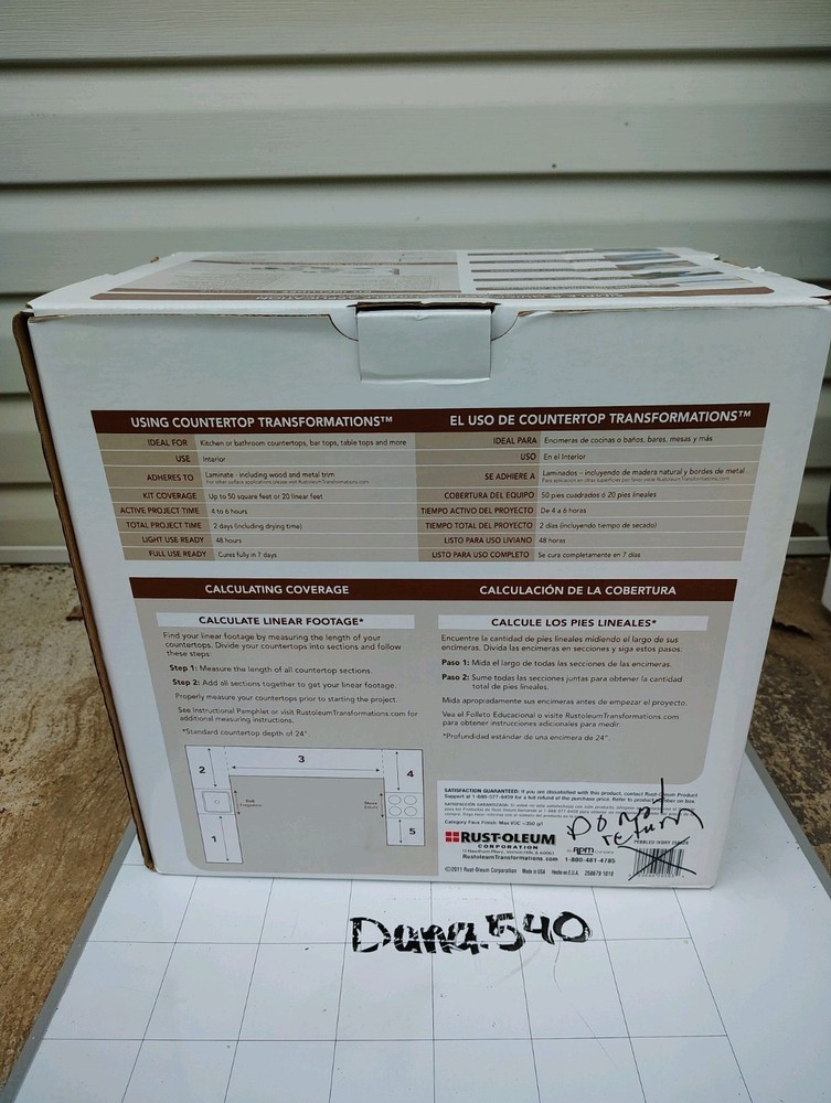 RustOleum 258529 Countertop Transformations Pebbled Ivory 70oz. Kit New Open Box